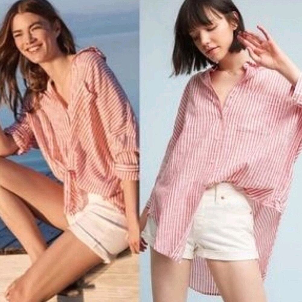 Holding Horses Anthro striped oversized hi-lo top